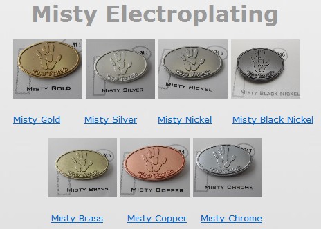 Misty Electroplating Metal Finishes